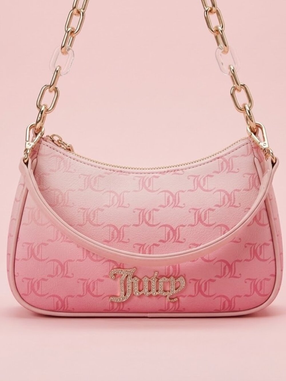 NWT Juicy Couture Medium Bling Pink Ombre Purse